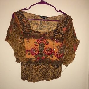 Blouse with sequins